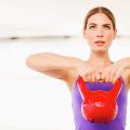 woman doing a kettlebell workout