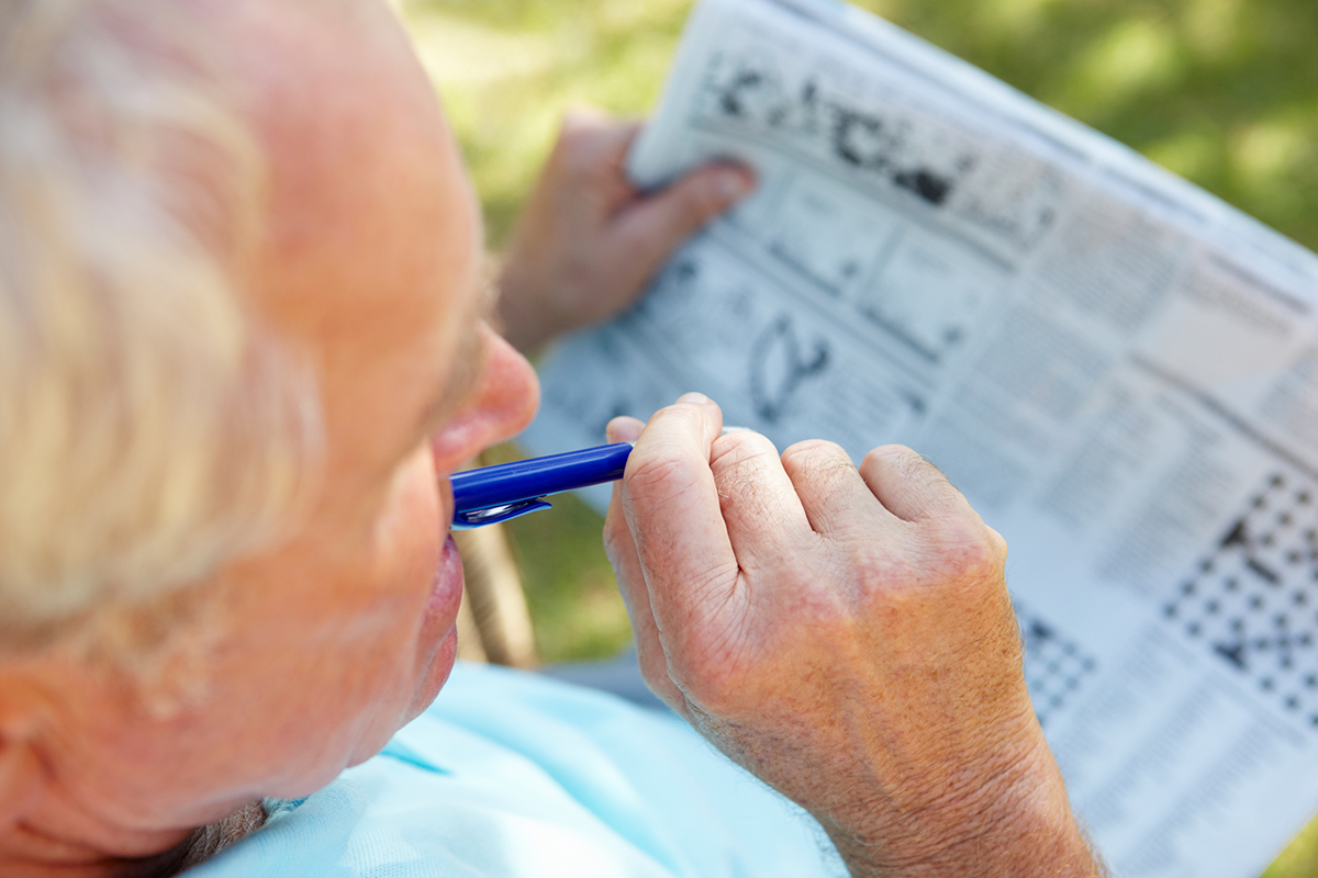 elderly man reading