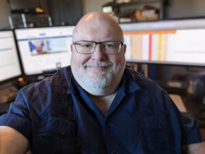 Jim Templin at his home office
