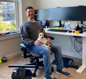 Lucas and his dog, Maggie