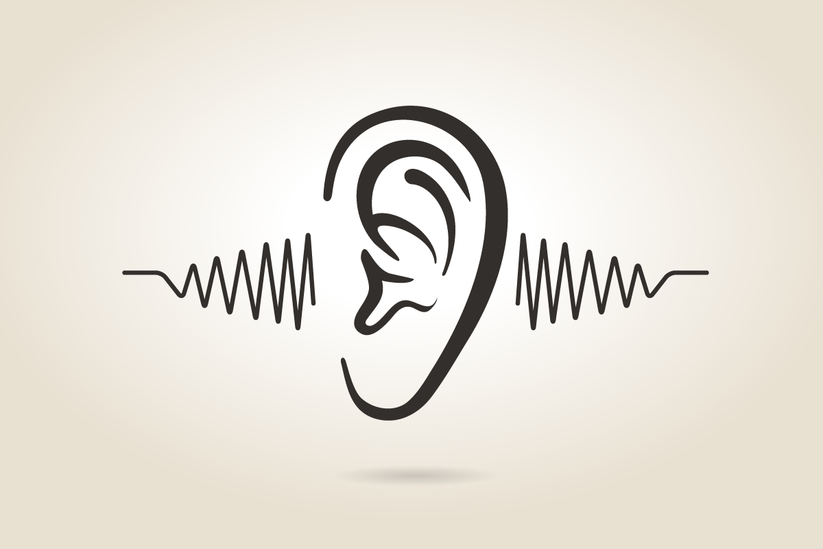 illustration of ear hearing sound