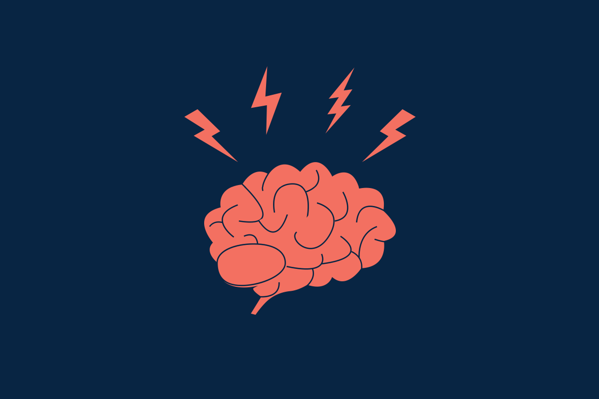 illustration of a brain under stress