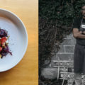 Chef Kenyatta Ashford and his Roasted beet and strawberry salad