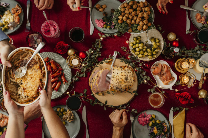 Typical swedish scandinavian christmas food smörgåsbord