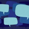 illustration of blue speech bubbles stacked on top of each other