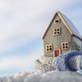 House and home winter energy, heating and insulation background